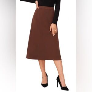 Halogen A-Line Midi Skirt in Chocolate Brown, Sz S, EUC